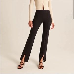 Abercrombie & Fitch Ponte Split-Hem Flare Pant black size large